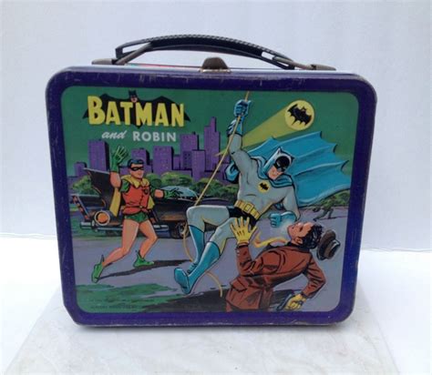 vintage metal batman lunch box|batman and robin lunch box.